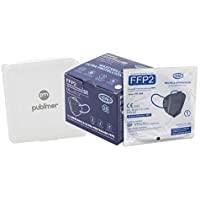 Los mejores  - PUBLIMER Mascarilla FFP2 Ultra protección Homologada CE + Ajustador + Estuche - Marca Española - Caja 25 ud NEGRO